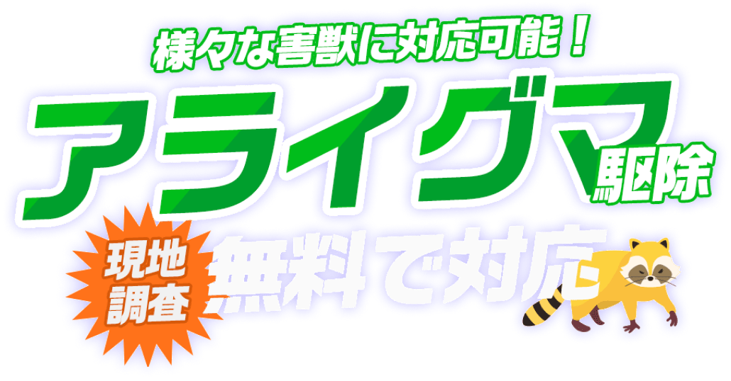 様々な害獣に対応可能！アライグマ駆除 現地調査 無料で対応